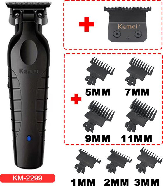 Kemei 2299 Barber Kabelloser Haarschneider und professioneller Konturenschneider in Schwarz - Bild 1