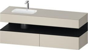 Duravit Einbauwaschtisch-Möbel-Set Qatego in Beige, B/T/H: 160 x 50 x 60 cm - Bild 1