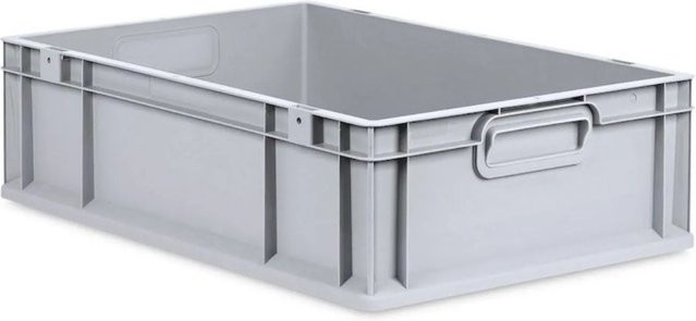 PROREGAL SparSet 10x Eurobox NextGen Grip mit Auflagedeckel und blauen Schiebeschnappverschlüssen, Grau, H x B x T: 17 x 40 x 60 cm, 34 Liter - Bild 1