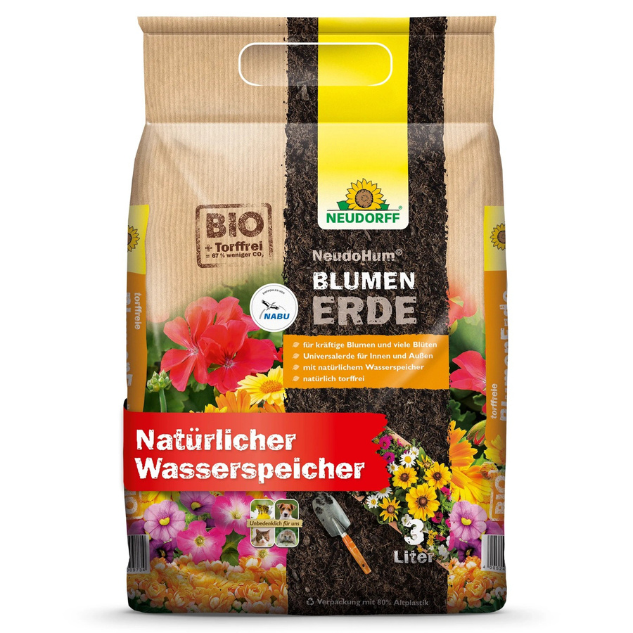 Neudorff NeudoHum torffreie Blumenerde mit Rindenhumus und Kokosfaser, 1 l - Bild 2