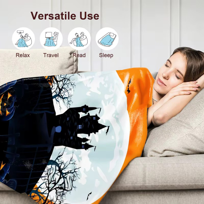 Personalisierter Flanellüberwurf mit Halloween-Designs von SRH in Multicolour für Erwachsene - Bild 3