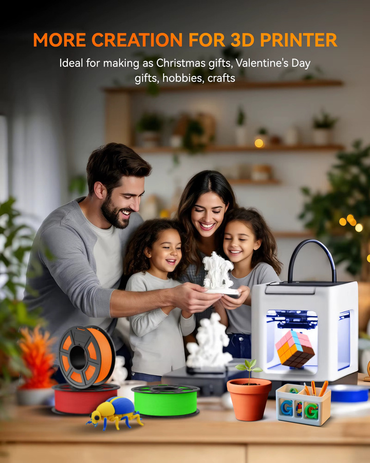 TECBEARS Matte PETG Filament Set für FDM 3D-Drucker, 1,75 mm, 5 kg (5 Rollen) - Bild 4
