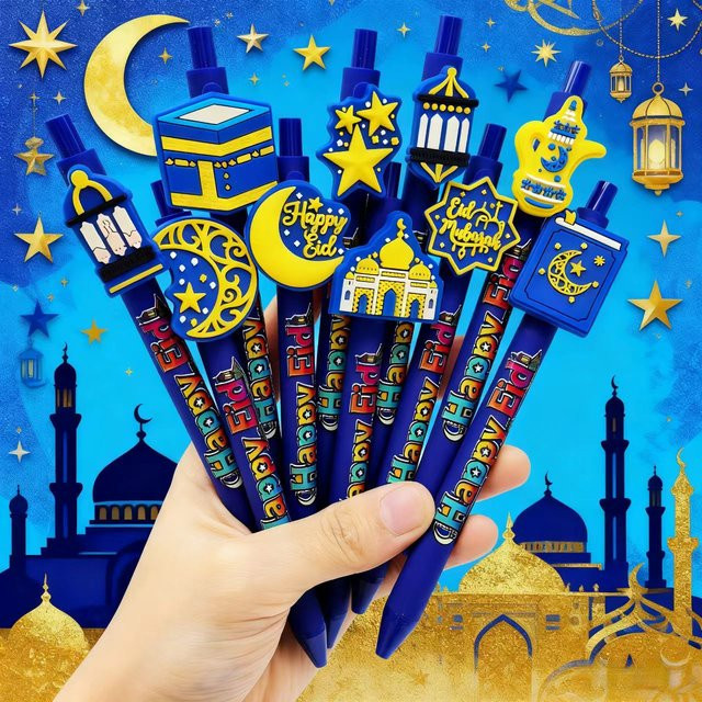 Eid al-Fitr Kalender Kugelschreiber Set mit blauer Tinte aus Kunststoff - Bild 1