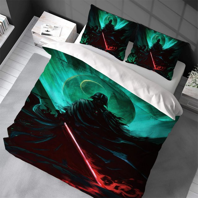 S-STAR Star Wars Bettwäsche-Set aus Baumwolle, 3-teilig, Multicolour, B: 135 cm x L: 200 cm - Bild 1