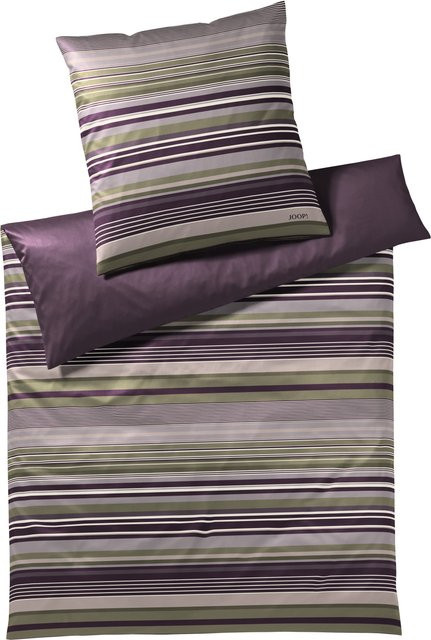 JOOP! Bettwäsche aus Mako-Satin in Purple/Multicolour mit grafischem Design, bestehend aus Bettbezug und Kopfkissen, B/H: 135 x 200 cm und 80 x 80 cm - Bild 1