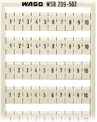 WAGO 209-502 Bezeichnungskarten aus Papier in Weiß, 5 Stück - Bild 1