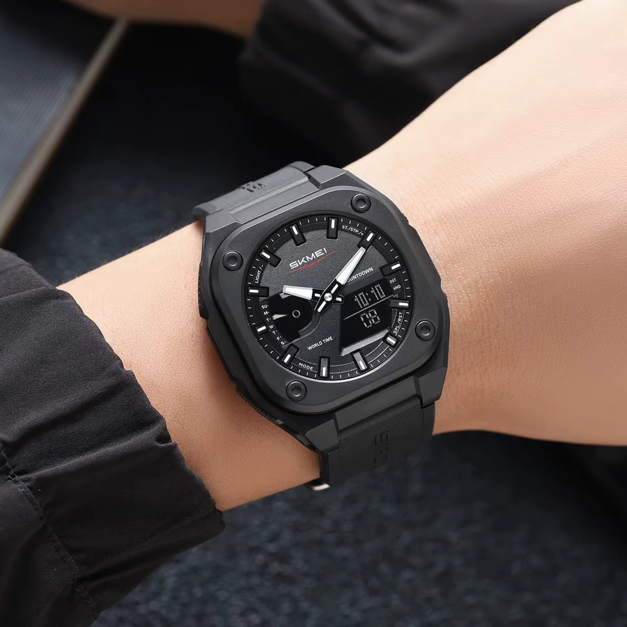 SKMEI Digitaluhr, Quarz, Kunststoff, Schwarz, Herren - Bild 3