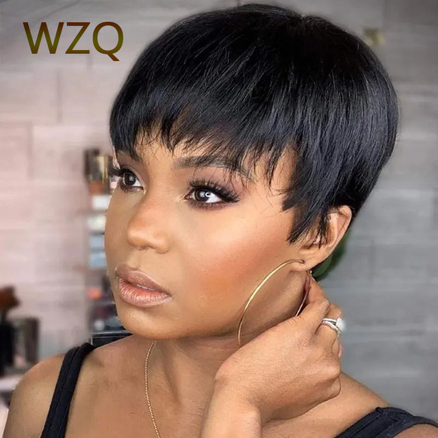 Pixie Cut Perücke, Echthaar, schwarz, Damen - Bild 1