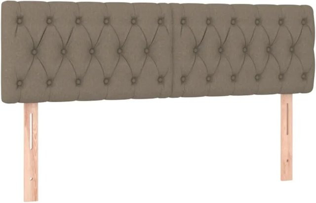 vidaXL LED Kopfteil in Taupe mit USB-Ladeanschluss und integrierter Beleuchtung, Breite: 160 cm, Tiefe: 7 cm, Höhe: 78-88 cm - Bild 1