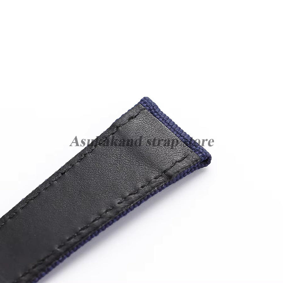 Uhrenarmband Sailcloth Canvas, Schwarz, Blau, Textil/NATO, Herren - Bild 2