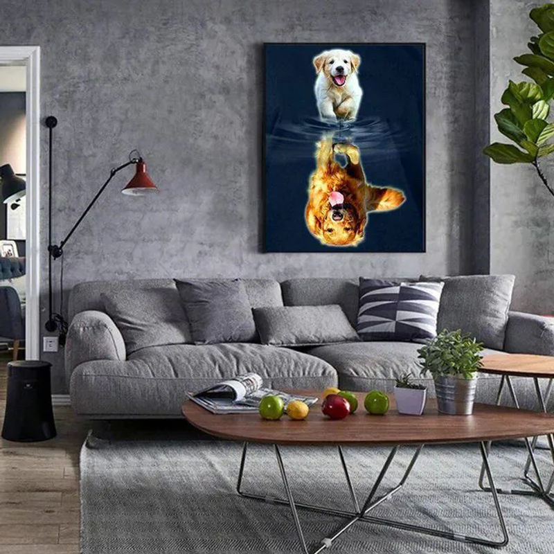 FIYO Diamond Painting Set Welpe mit Strass-Effekt, Mehrfarbig, B/H: 20 x 30 cm - Bild 1