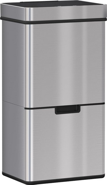 HOMCOM Mülleimer mit Sensor und 3 Fächern für Mülltrennung, Edelstahl, Silber, Volumen: 72 l, B/T/H: 42 x 30 x 81 cm - Bild 1