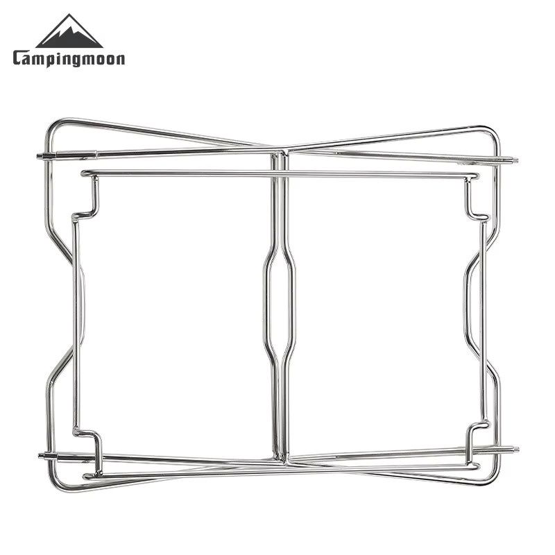 Campingmoon G-38 Outdoor-Klapptischgestell aus Edelstahl in Silber mit robustem Einzelbrückenrahmen-System und Aufbewahrungsfach - Bild 3