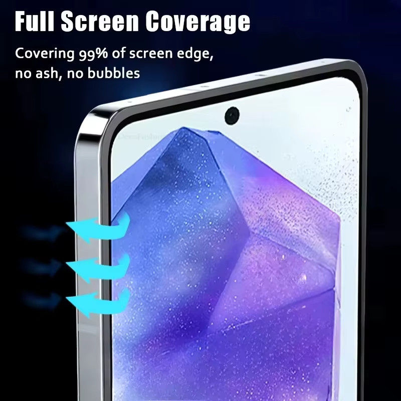 Displayschutzfolie aus gehärtetem Glas für Samsung Galaxy S25 Ultra, S24 FE, S23 Plus, S22, S21, A72, A56, A55, A54, A36, A35, A17, A16, A15, A07, A06 (Transparent) - Bild 3