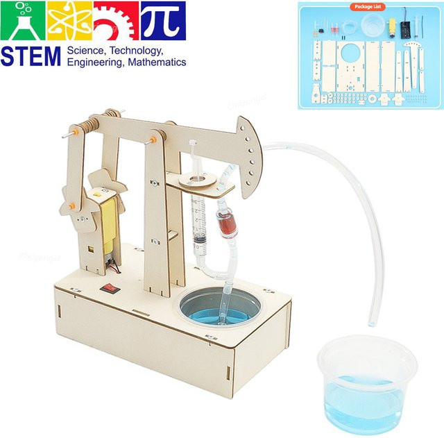 Yunhuisheng DIY Pumpenmodell-Bausatz, Wasserpumpe, Holz, Bunt / Mehrfarbig - Bild 1