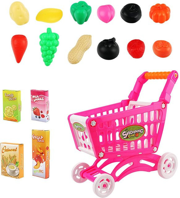 Kinder-Simulations-Supermarkt-Einkaufswagen-Haus, Spielzeug, rosa, ab 3 Jahre - Bild 1