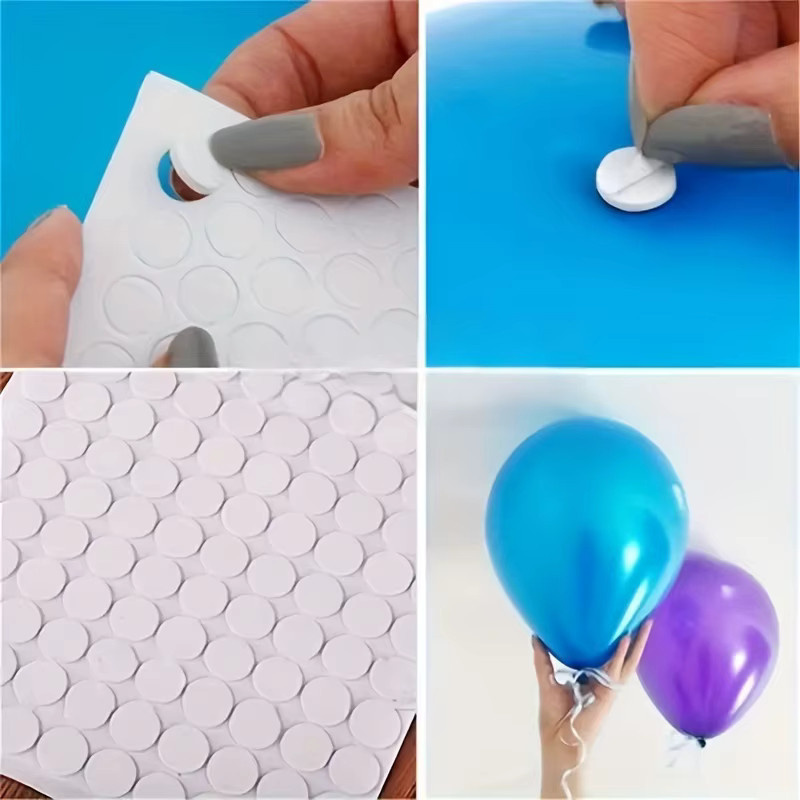 300 Stück Ballon-Aufkleber Set in Weiß mit Klebepunkten für DIY-Dekorationen und Partys - Bild 2