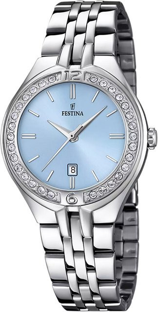 Festina Damenuhr Mademoiselle, Quarz, Edelstahl, Blau, 33 mm, 5 ATM - Bild 1