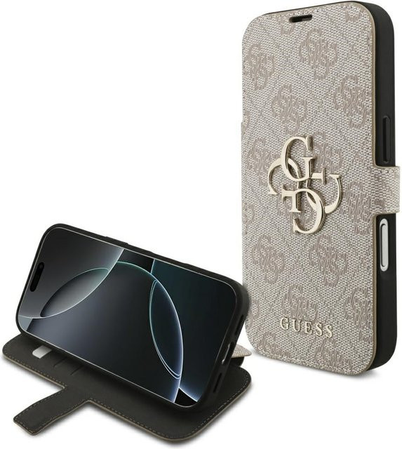 Guess Handyhülle für Apple iPhone 18 Pro Max und iPhone 17 Pro Max mit 4G Metall-Logo in Rosa und Beige - Bild 1