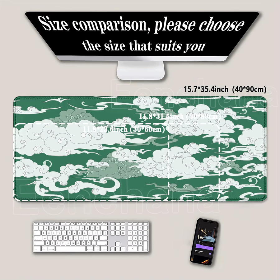 Eenehana Gaming-Mauspad Cloud XXL Schreibtischunterlage mit HD-Druck, B/T: 90 x 40 cm - Bild 2