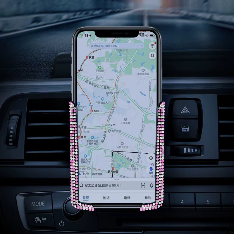 Autotelefonhalter Air Vent Diamond Crystal Mount Clip Handyhalterung für das Auto in Pink - Bild 2