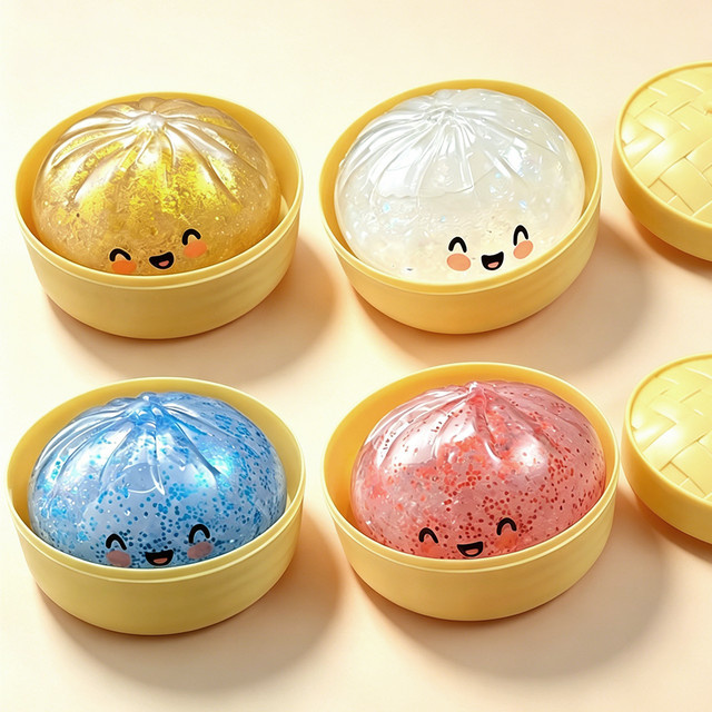 Simulations-Dumpling-Squishy-Spielzeug, bunt glitzernd, weich, langsam aufsteigend - Bild 1