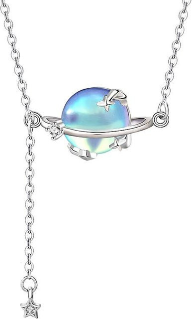 POMOiii Halskette Mondstein, 925 Sterling Silber, Damen - Bild 1