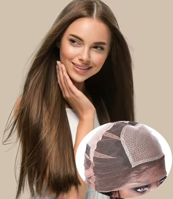 eseewigs Vollspitzenperücke, Brasilianisches Remy-Haar, Braun #6, 150 % - Bild 1