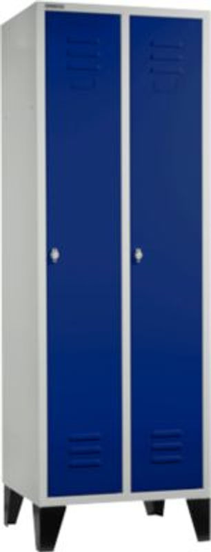 Schäfer Shop Select Kleiderspind mit 2 Abteilen, Drehriegelverschluss und Füßen, lichtgrau/enzianblau, B/T/H: 63 x 50 x 185 cm - Bild 2