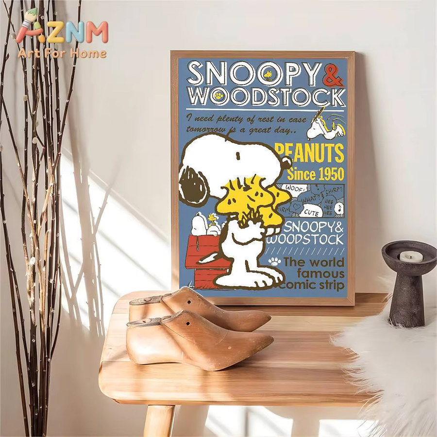 Kayou Vintage Hundeposter mit Snoopy-Motiv als dekoratives Wandbild aus Papier in Mehrfarben - Bild 5