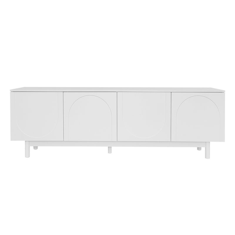 Aosom TV-Lowboard in Weiß mit Push-to-Open Struktur-Türen und verstellbaren Trennwänden, B/T/H: 175 x 38 x 56 cm - Bild 2