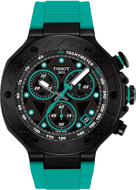 Tissot Chronograph, Quarz, Edelstahl, 45 mm, Herren, Schwarz - Bild 1