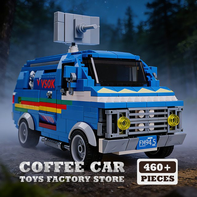 Mystery Town Sci-Fi Auto-Bausteine, Seltsamer TV-Retro-Van, Fahrzeugmodell - Bild 1