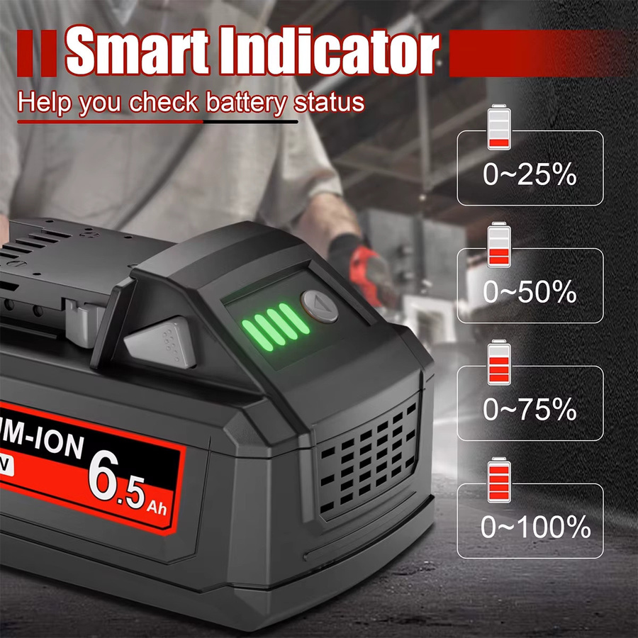 Milwaukee M18 Ersatzbatterie 6500 mAh für Power Werkzeuge kompatibel mit 48-11-1815 48-11-1850 2604-22 2604-20 - Bild 2