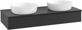 V&B Waschtischunterschrank Antao mit Frontstruktur in Blau, B/T/H: 120 x 50 x 19 cm - Bild 1