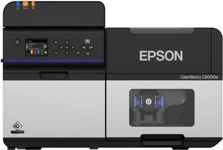 Epson ColorWorks C8000e (BK) Tintenstrahl-Etikettendrucker mit 600 x 1200 dpi, Rollendruck für 11,2 cm Breite, Gigabit LAN und USB 3.0 - Bild 1
