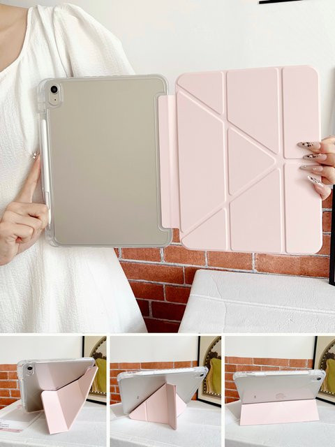 IQPEA Schutzhülle für iPad Air 11 Zoll 2025, iPad Pro 11 und 13 Zoll, iPad mini 6 und 7 sowie iPad 10,2 und 9,7 Zoll mit Stifthalter, Farbe: Pink - Bild 1