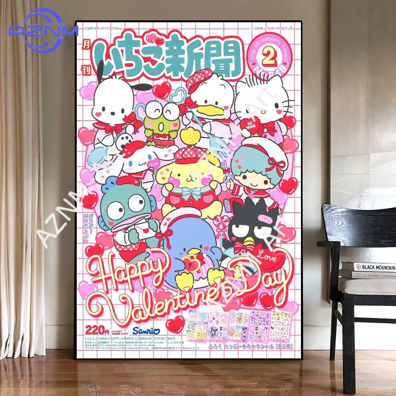 Kayou Sanrio Leinwanddruck My Melody Cinnamoroll Hello Kitty Wandbild für die Kinderzimmer Dekoration, Mehrfarbig - Bild 2