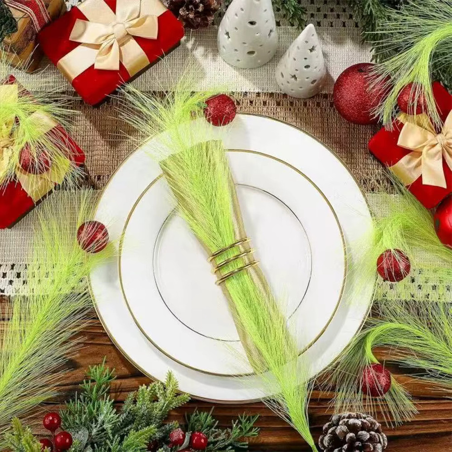 Runtowo 10er Set Weihnachtsbaumspitzen in Lindgrün mit lockigen Stielen für deine Weihnachtsdekoration - Bild 5