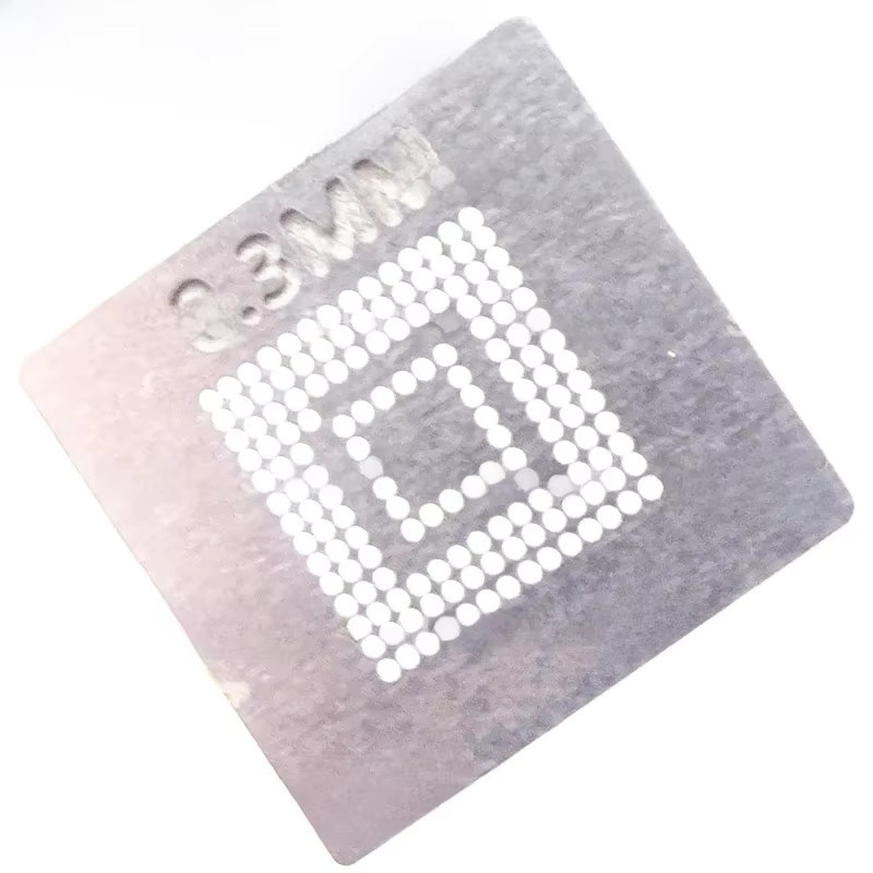 SUHMS BGA-Schablone BGA153 Schablonenvorlage für Direktheizung, Farbe: Silber, Stärke: 0,3 mm, Maße: 90 x 90 mm - Bild 1