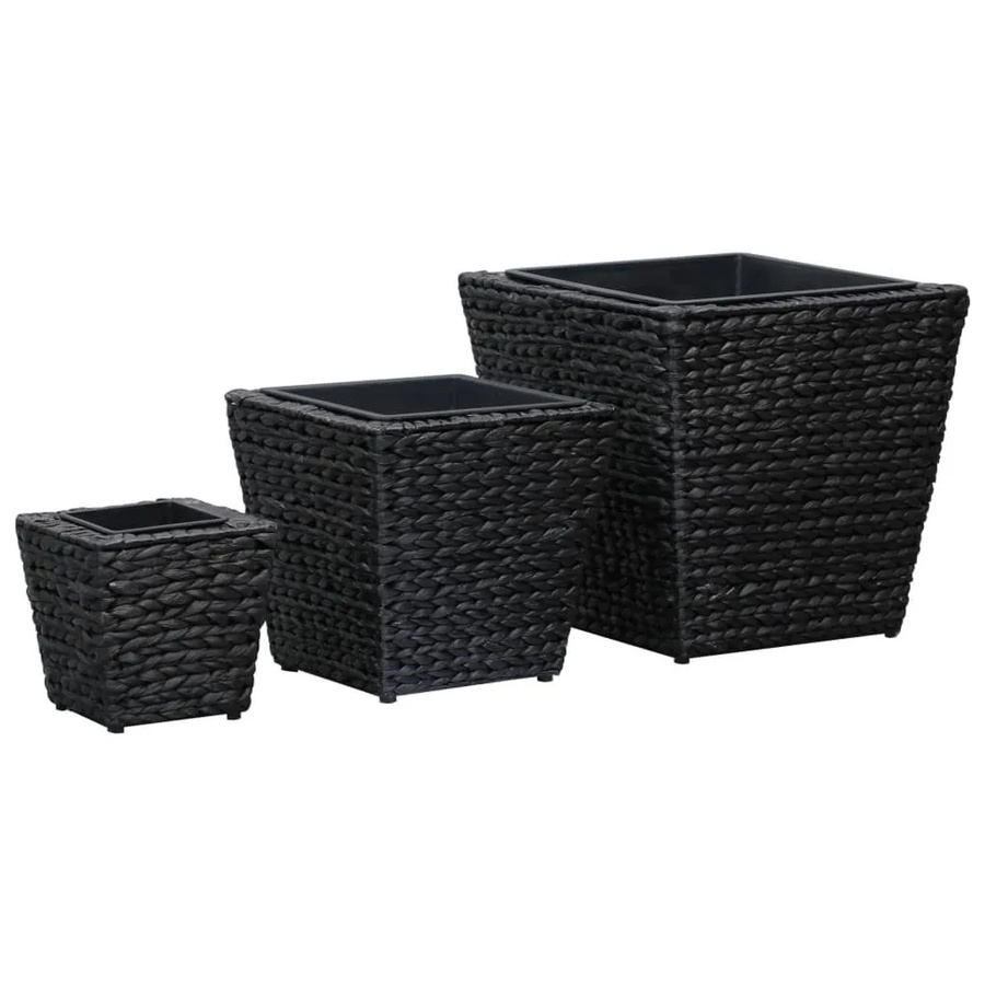 Furnicato Hochbeet Set aus Wasserhyazinthe und Stahlrahmen in Schwarz, B/T/H: 40 x 40 x 40 cm, 30 x 30 x 30 cm und 20 x 20 x 20 cm - Bild 2
