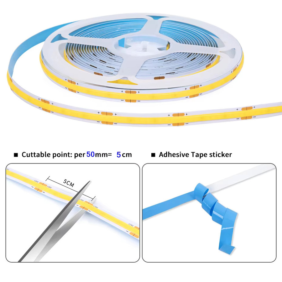 YEMEKE COB-LED-Streifen-Set mit Bewegungssensor, 24 V, Weiß, ideal für Unterschränke, Kleiderschränke und Vitrinen - Bild 2