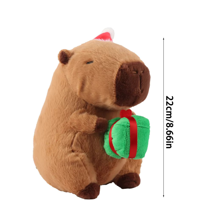 BOOKFONG Capybara Plüschtier Braun als Weihnachtsdekoration - Bild 2