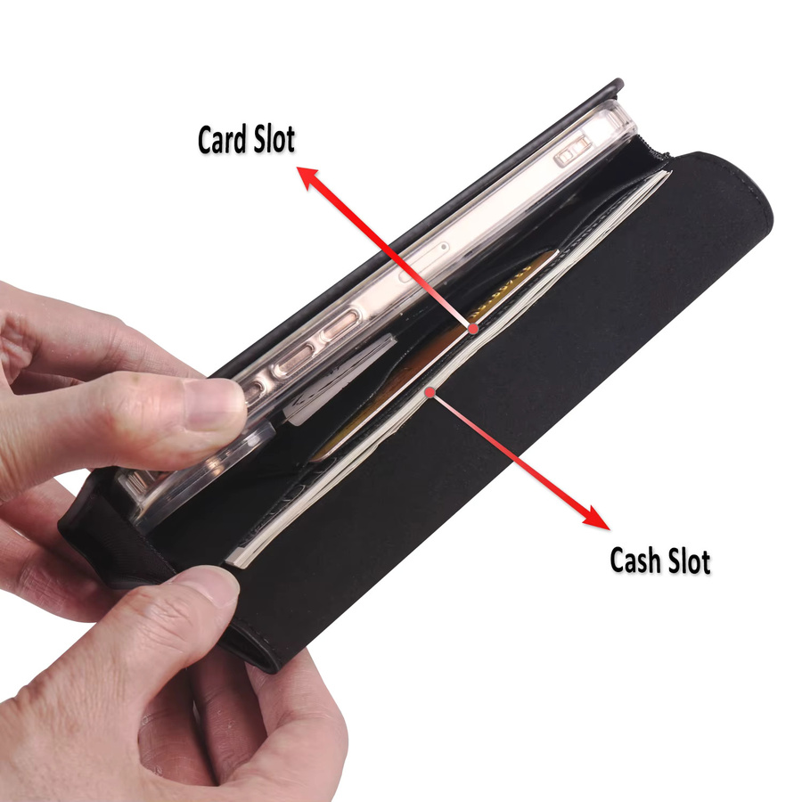 HKNR Universal Leder Gürtel Clip Handyhülle für iPhone 16 15 Pro Max und Samsung S25 Plus S24 Ultra A56 in Schwarz oder Braun - Bild 2