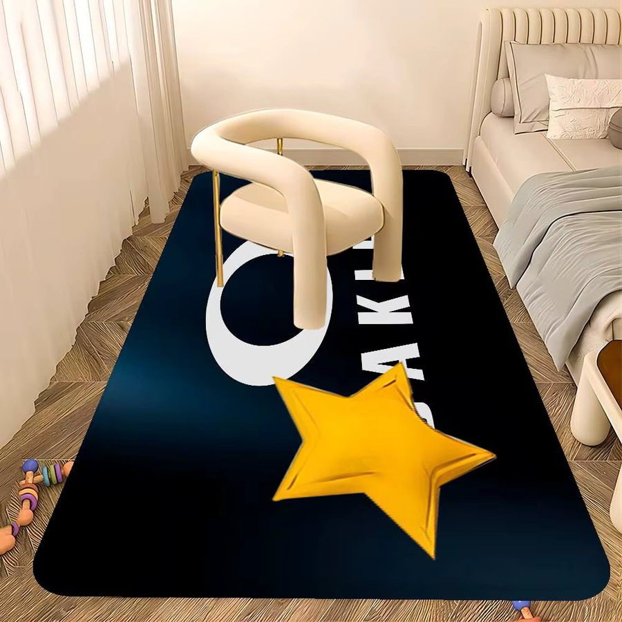 O-Oakley Bodenmatte im modernen INS-Stil, rutschfester Teppich in Schwarz für Schlafzimmer und Haushalt - Bild 6