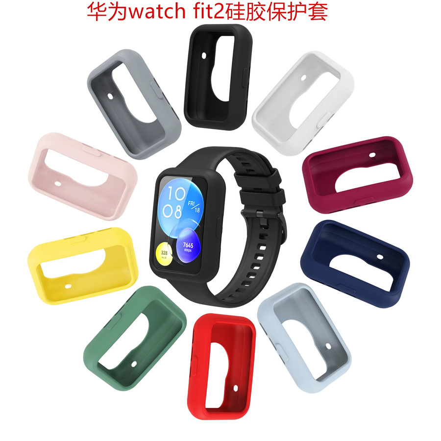 Indekos Silikonhülle und Armband in Schwarz für Huawei Watch Fit 2 - Bild 5