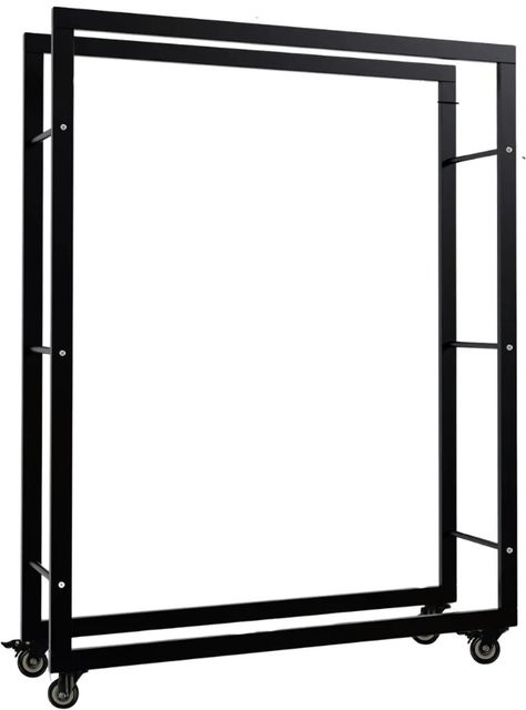 DELUKE Kaminholzregal SATLO aus Metall mit Rollen in Schwarz, B/T/H: 100 x 25 x 125 cm - Bild 1