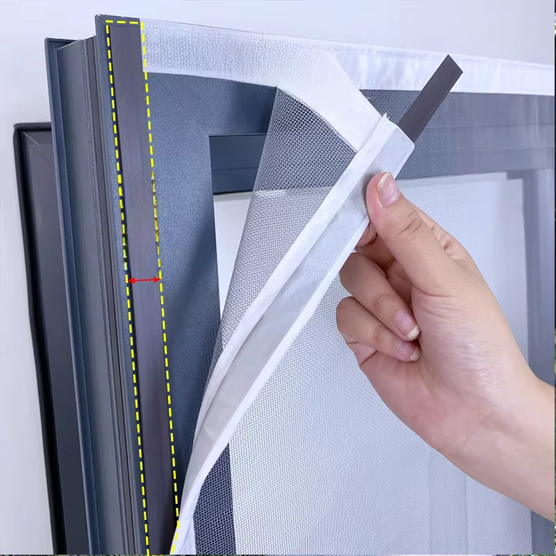 DTGJ Magnetisches Bildschirmfenster-Moskitonetz aus weißem Fiberglas-Mesh als unsichtbarer Insektenschutz-Fliegengittervorhang - Bild 3
