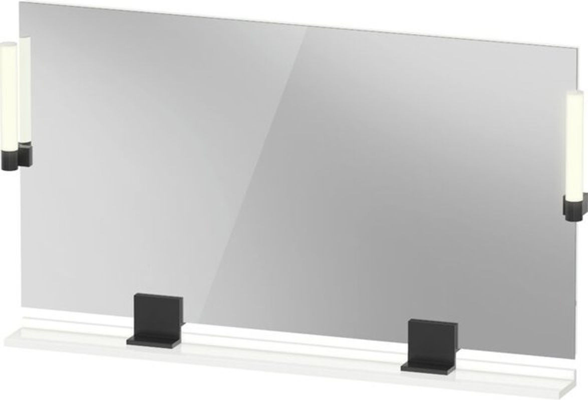 Duravit Sivida Spiegel mit LED-Beleuchtung in Diamantschwarz Matt, Rechteckig, Wandmontage, B: 125 cm, H: 65 cm, T: 3,6 cm - Bild 1