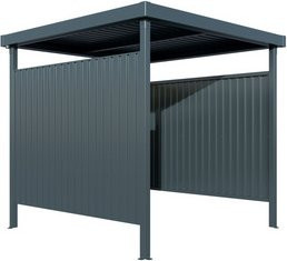 FLORAWORLD Unterstand mit Flachdach und Wasserablaufsystem, anthrazit, 4 m² - Bild 1